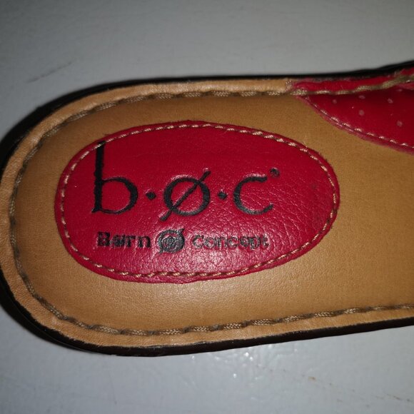 B.O.C. Born Concept Ladies Size 8 Red Leather Upper Wedge Sandals - Picture 7 of 7